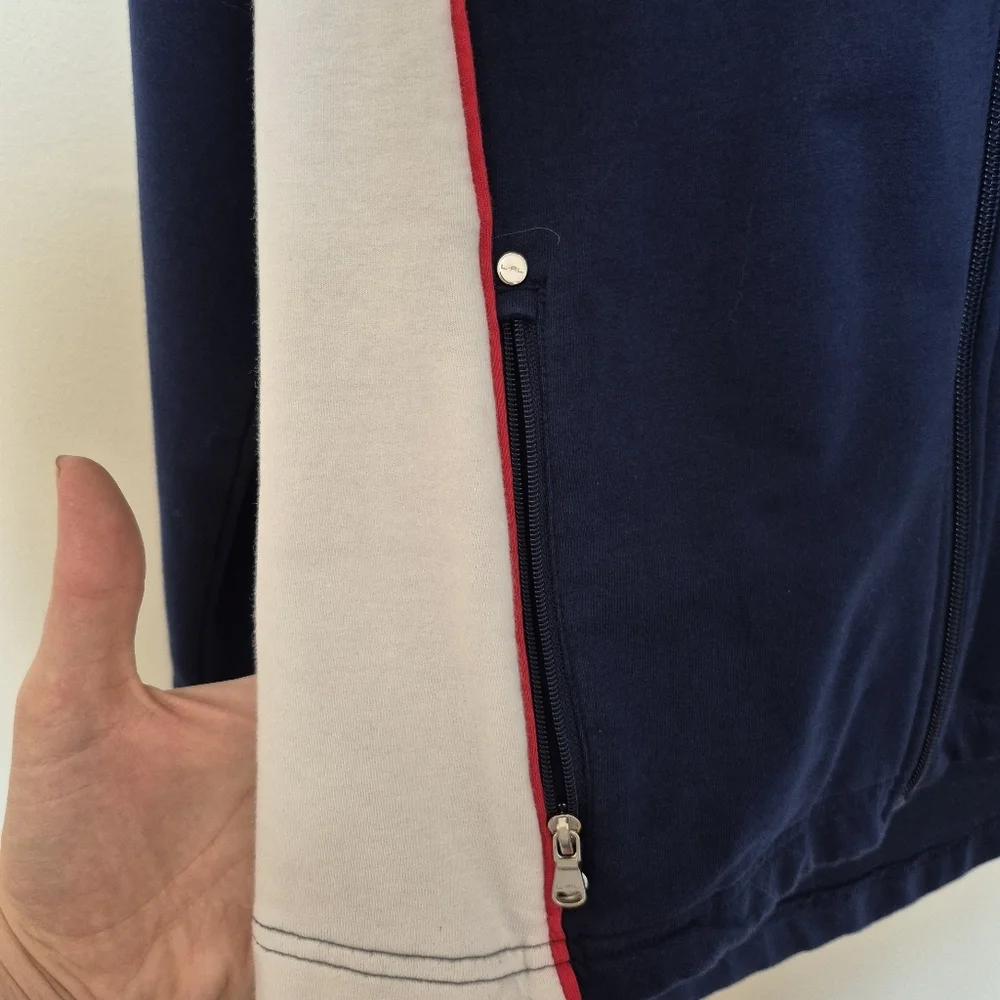 Lauren Ralph Lauren Active Women’s Navy Zip-Up Sweater Petite Medium - Picture 4 of 6